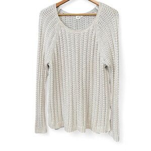 GAP Coastal Grandmother Beachy Pullover Pointelle Mesh Knit Sweater, Size XL